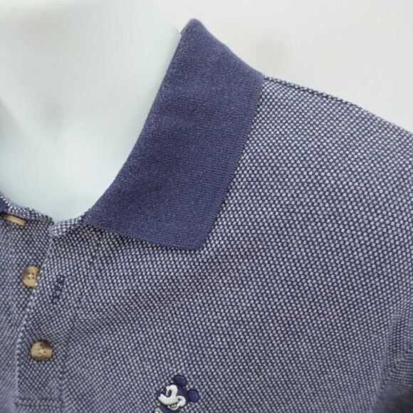 Walt Disney World Knit Blue‎ Polo Shirt Large Mickey Mouse Icon - Picture 3 of 11